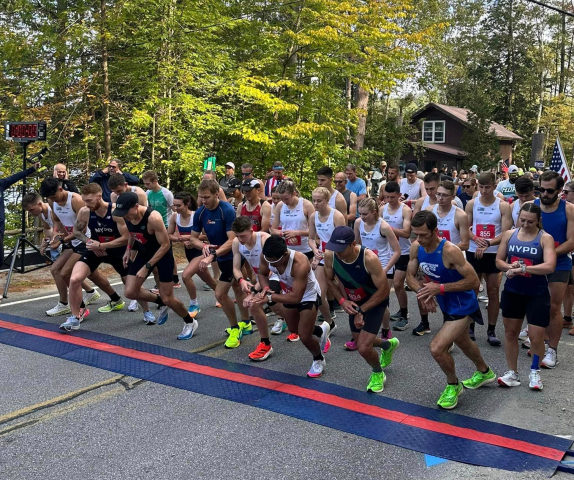 Runners at the half marathon start